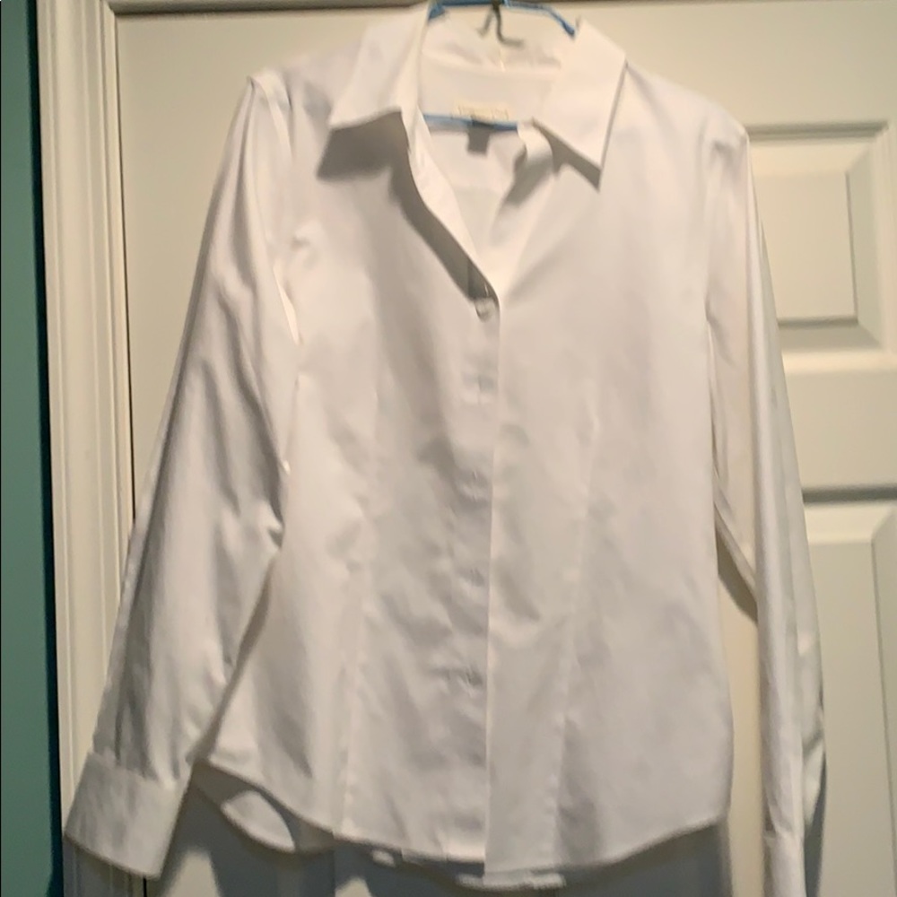 White tailored blouse by Coldwater Creek